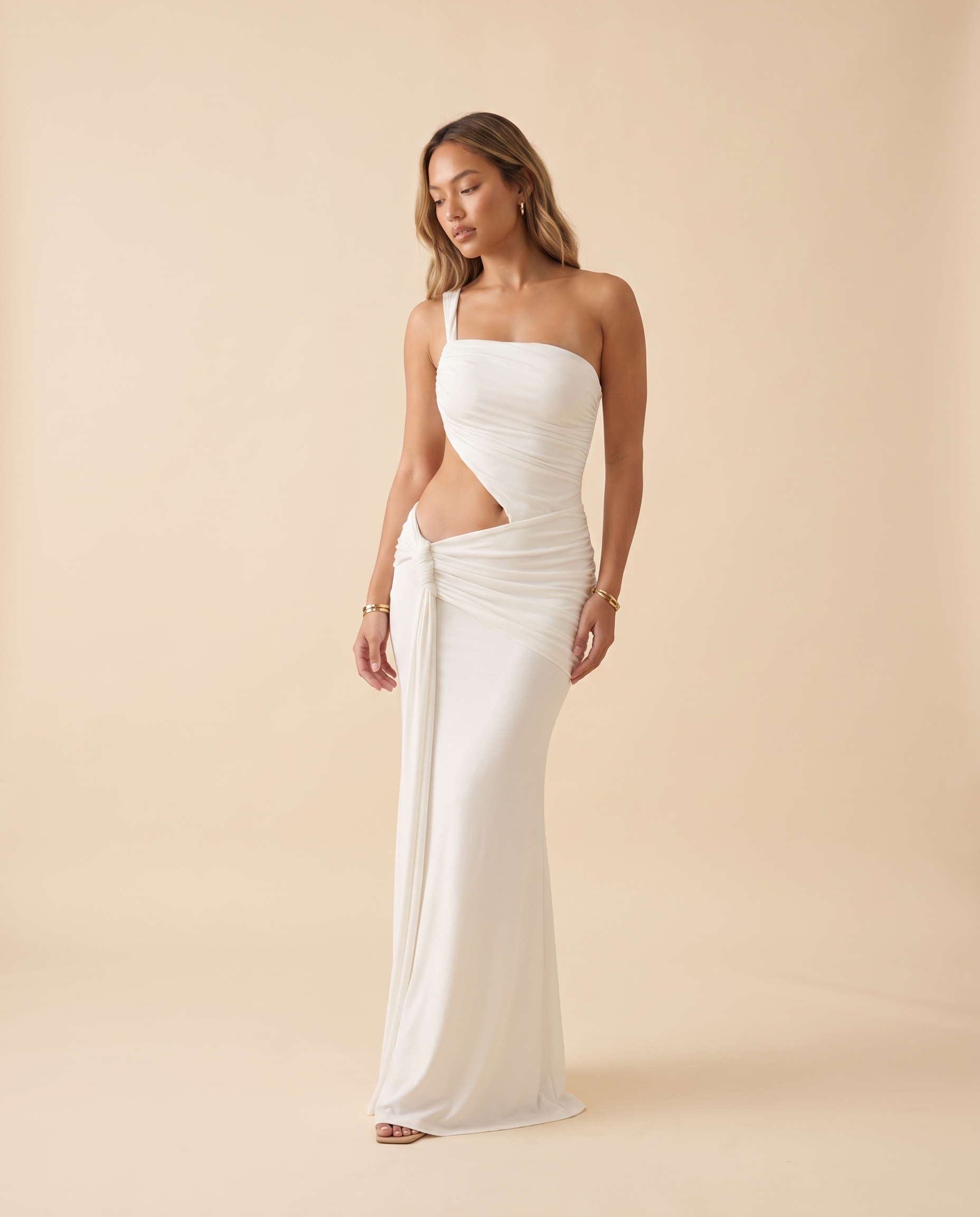 Asymmetrical Dress - White Sona Studios Asymmetrical Dress - White Sona Studios