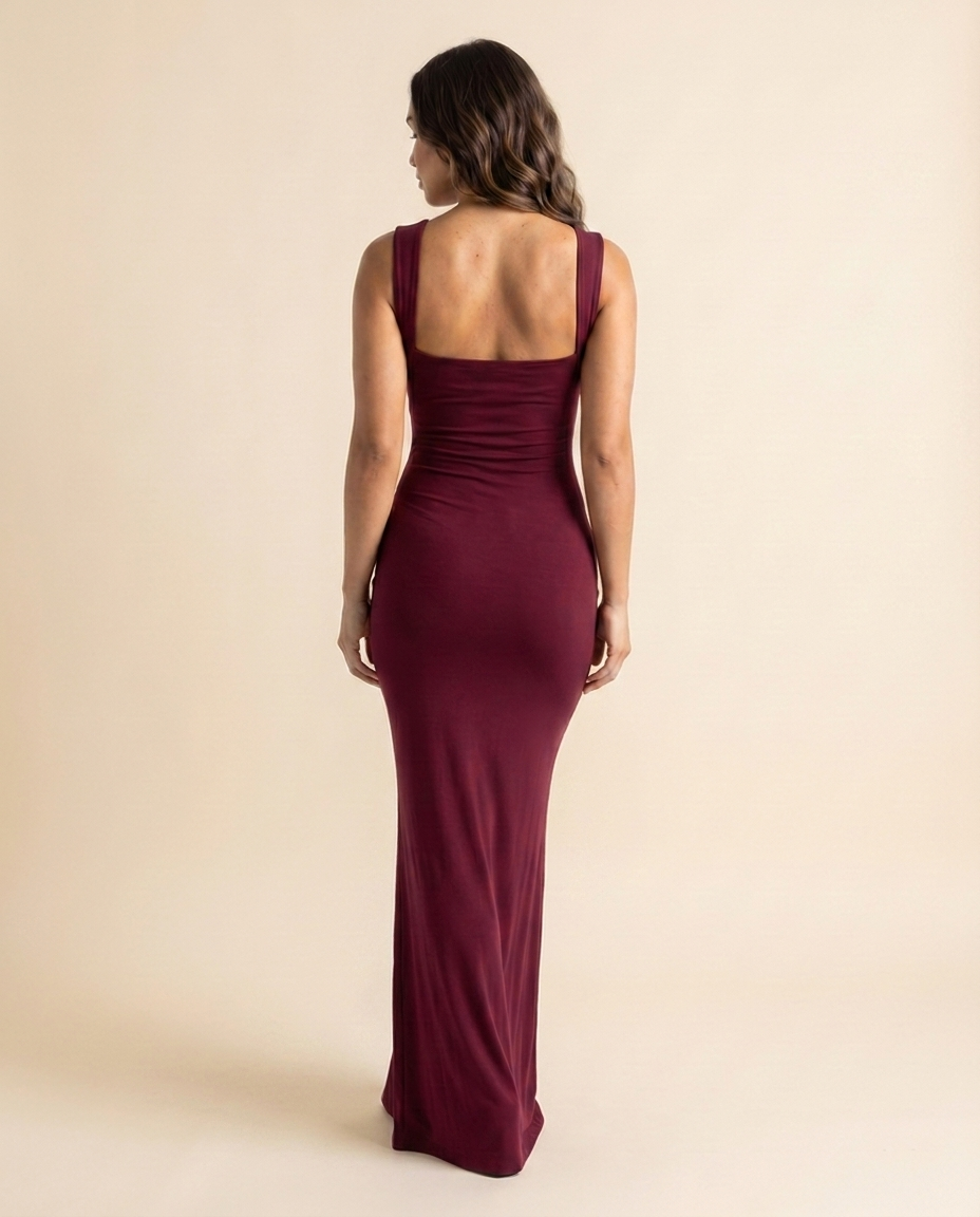 Bodyline Dress - Wine Red
