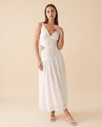 Linien Cut Out Dress - White