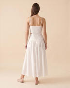 Linien Cut Out Dress - White