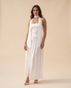 LuxeSlit Dress - White